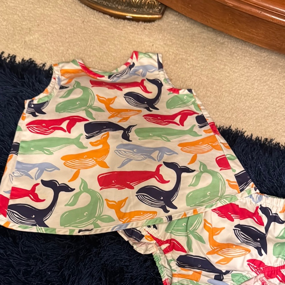 Classic prep Colorful Whale Print Baby Outfit